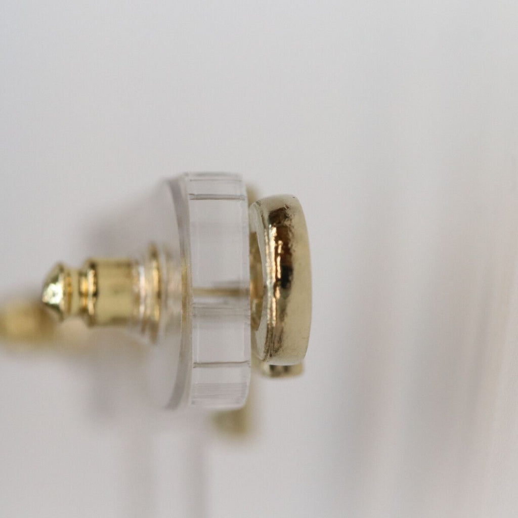 Chanel Gold Rhinestone Logo Earrings — view 4
