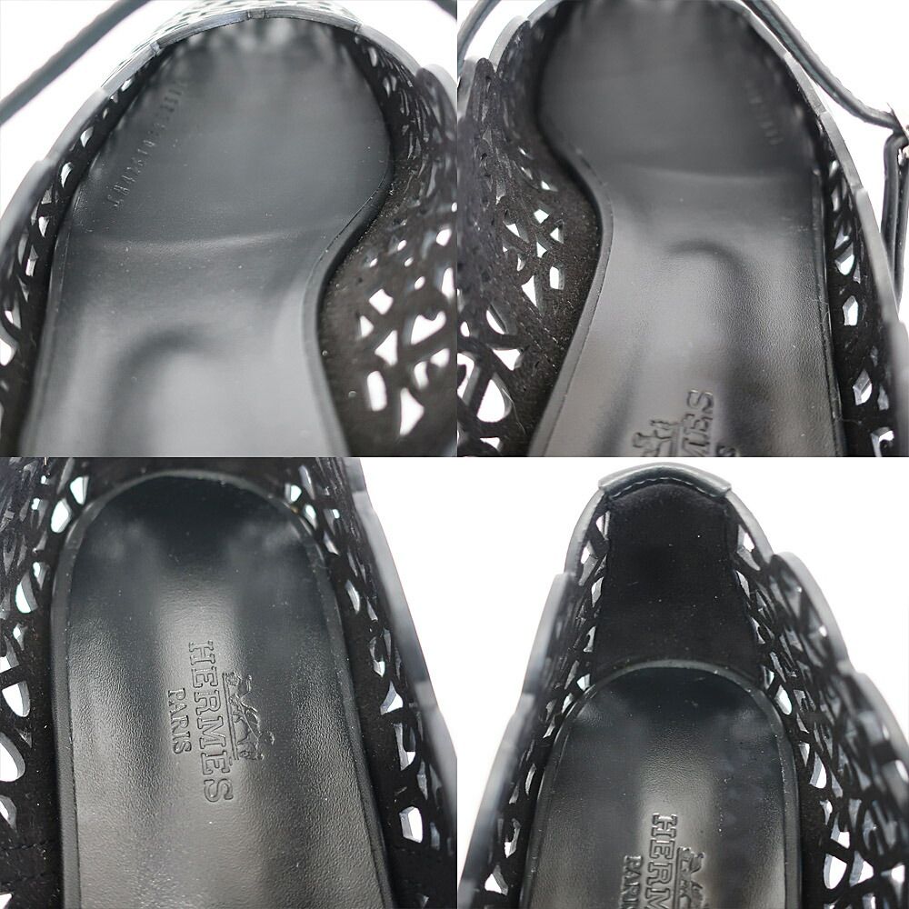Hermes Ballet Shoes Meri Chaine D'ancre Black Calf 38.5 — view 6