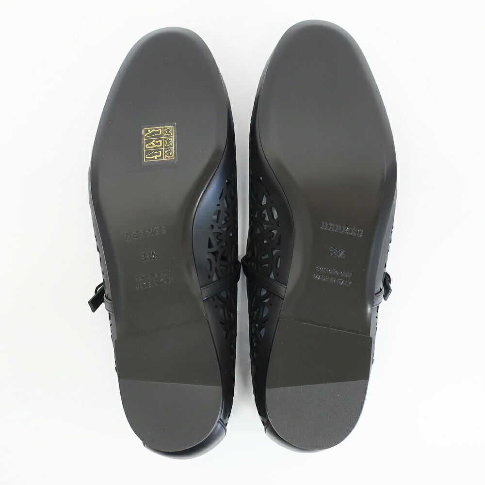 Hermes Ballet Shoes Meri Chaine D'ancre Black Calf 38.5 — view 5