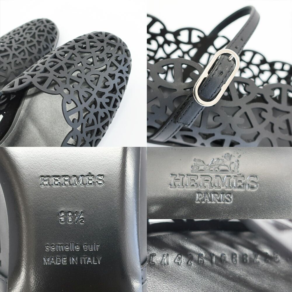 Hermes Ballet Shoes Meri Chaine D'ancre Black Calf 38.5 — view 7
