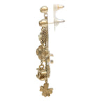 Chanel Gold CC Logo Clover Chain Pearce Earrings — view 2