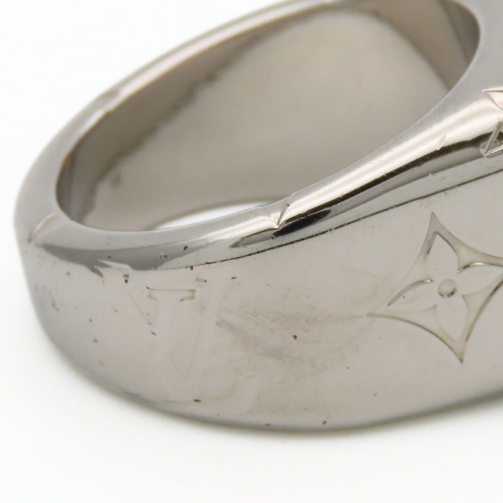 Louis Vuitton Ring Signet Monogram Metal Silver Plated — view 5