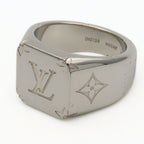 Louis Vuitton Ring Signet Monogram Metal Silver Plated — view 2