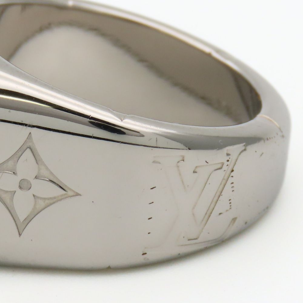 Louis Vuitton Ring Signet Monogram Metal Silver Plated — view 4
