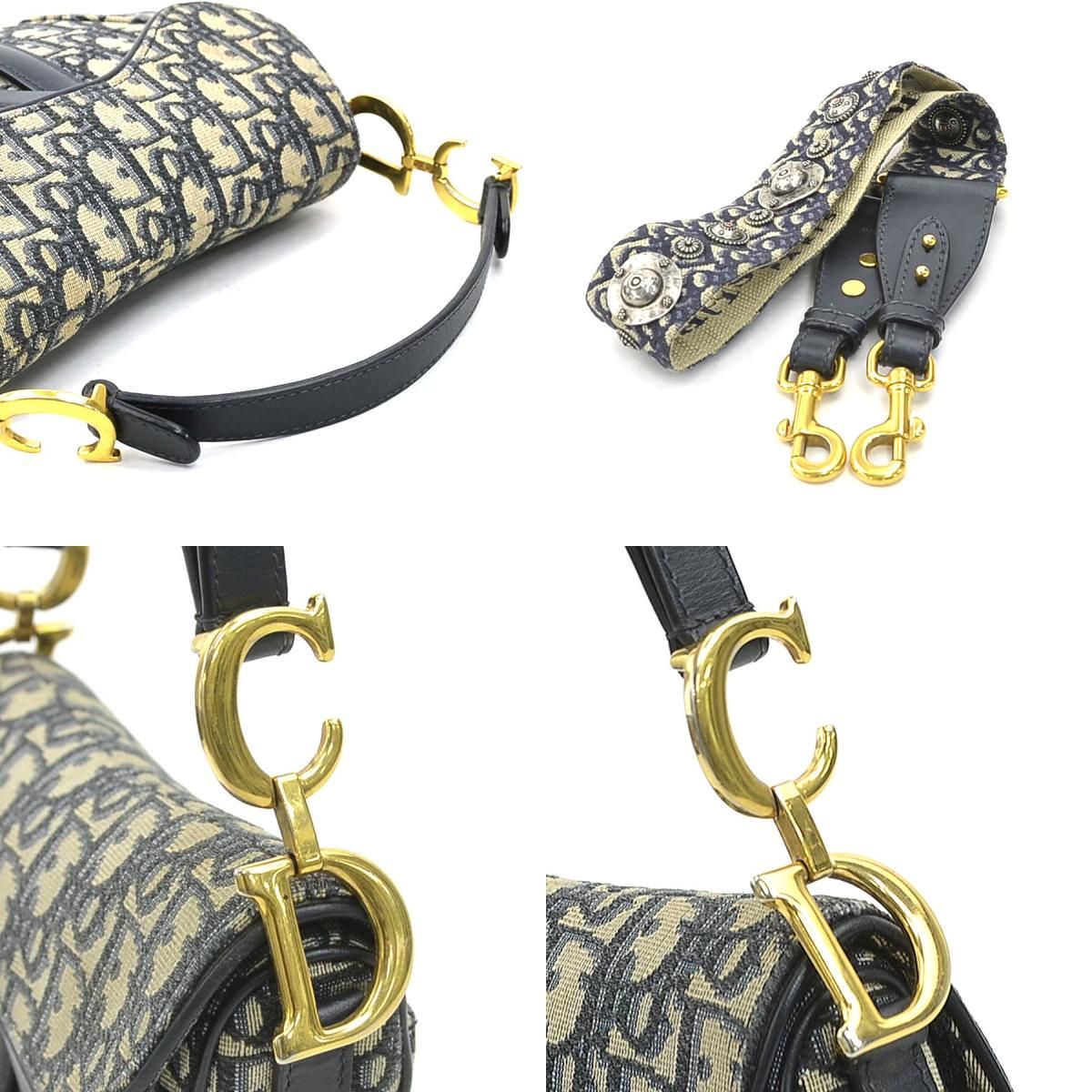 Dior Saddle Bag Leather Canvas — view 8