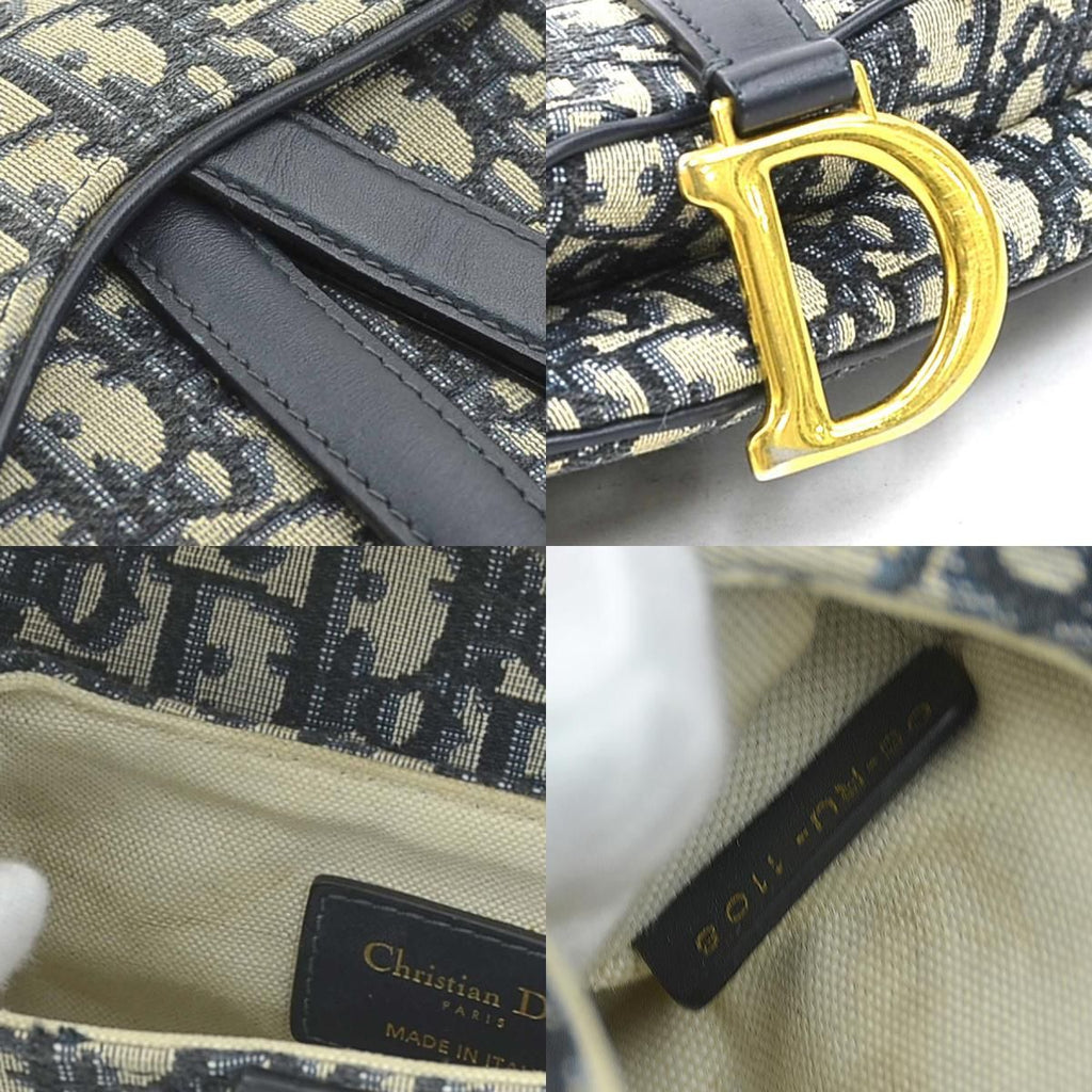 Dior Saddle Bag Leather Canvas — view 9