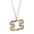 Celine Triomphe Sparkle Metal Rhinestone Gold Necklace — view 4