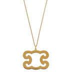 Celine Triomphe Sparkle Metal Rhinestone Gold Necklace — view 3