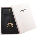 Celine Triomphe Sparkle Metal Rhinestone Gold Necklace — view 2
