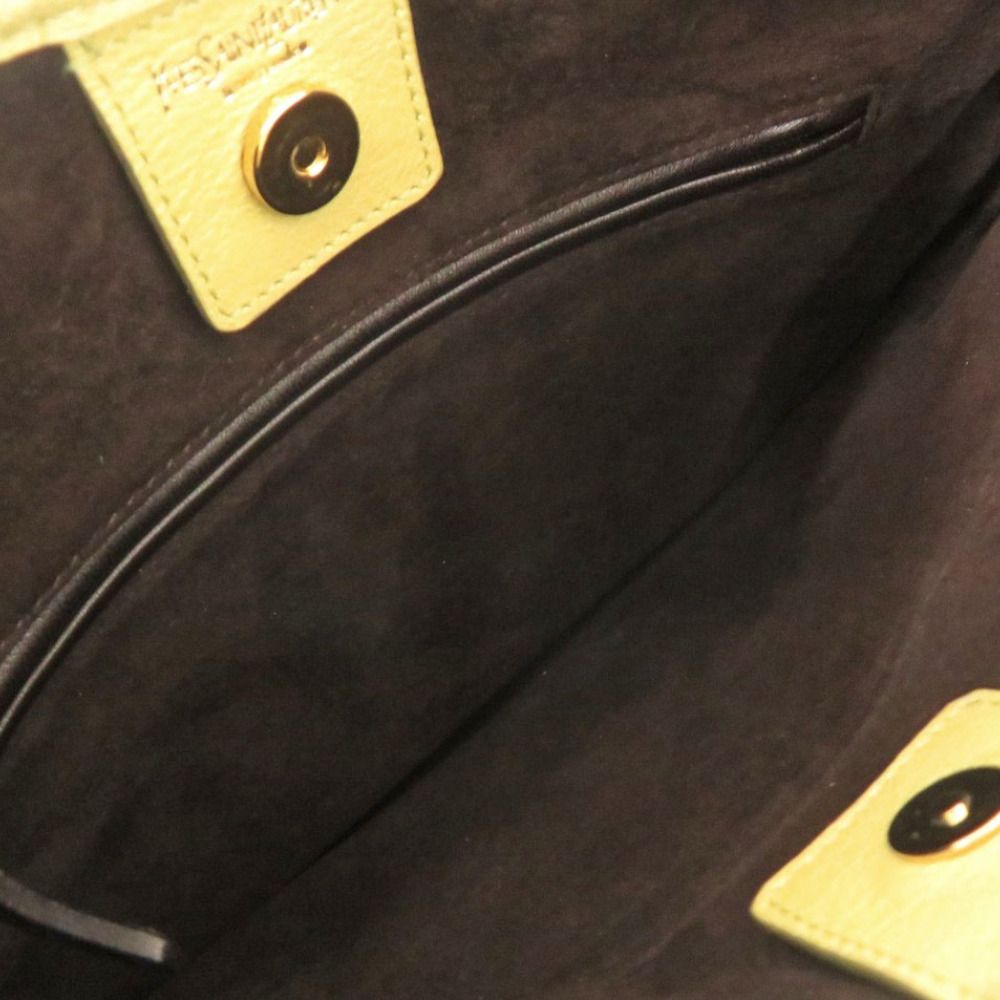 Saint Laurent Yves Tropez Leather Yellow Handbag — view 5