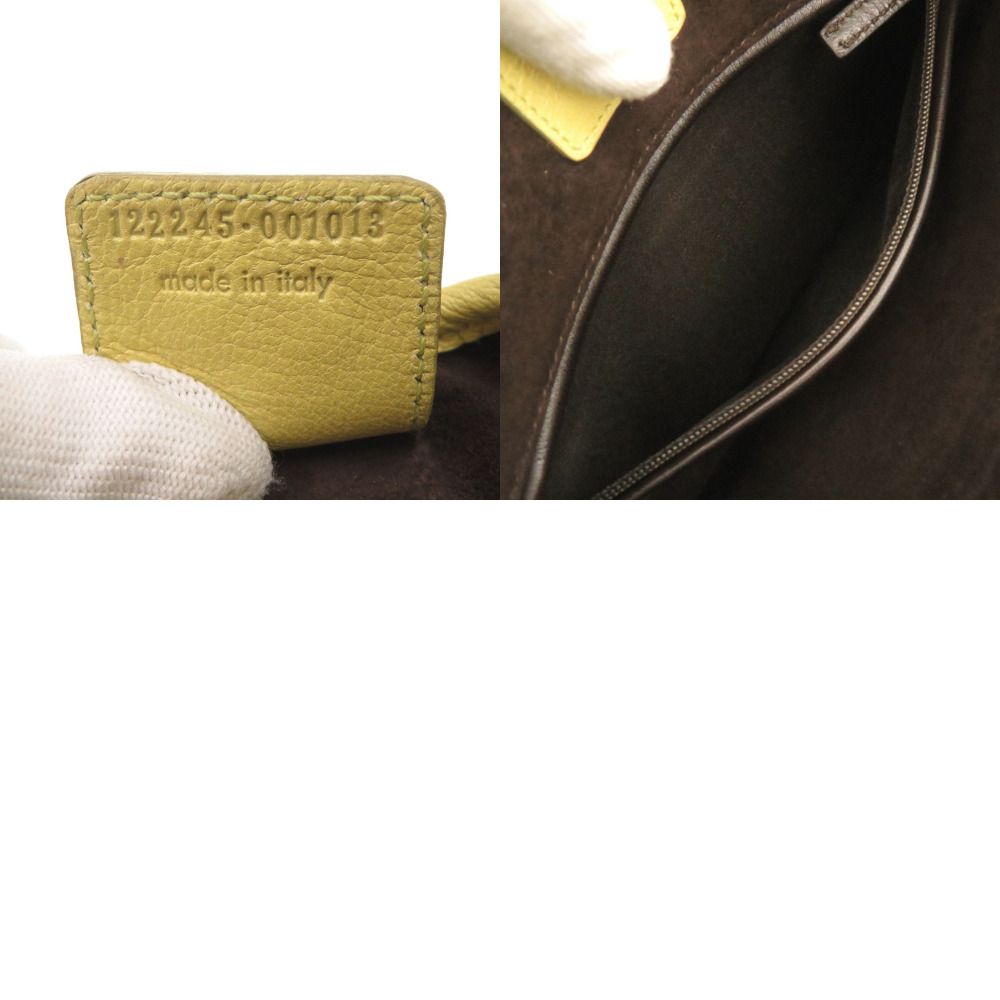 Saint Laurent Yves Tropez Leather Yellow Handbag — view 7