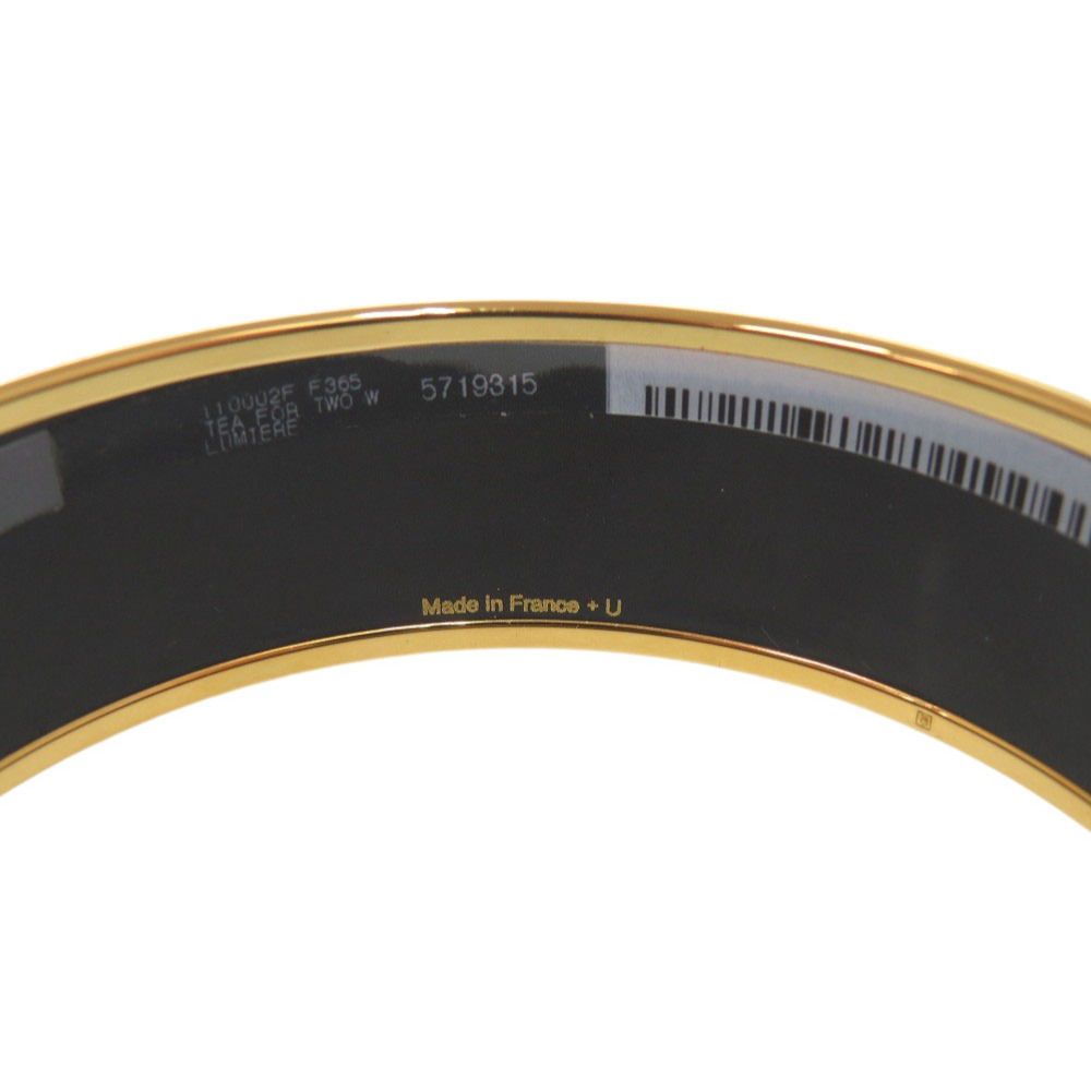 Hermes Enamel GM Tea for Two Metal Multicolor Bangle Bracelet — view 7