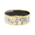 Hermes Enamel GM Tea for Two Metal Multicolor Bangle Bracelet — view 4