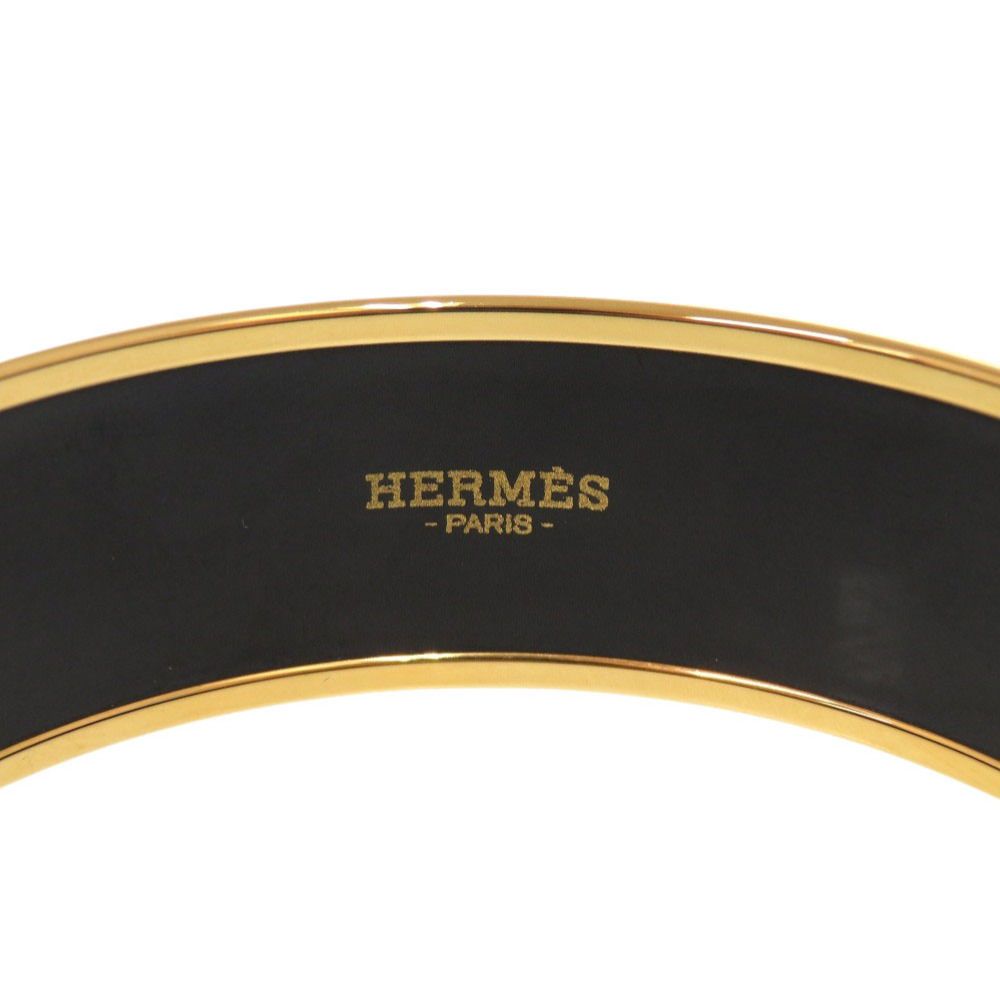 Hermes Enamel GM Tea for Two Metal Multicolor Bangle Bracelet — view 6