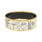 Hermes Enamel GM Tea for Two Metal Multicolor Bangle Bracelet — view 5