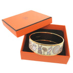 Hermes Enamel GM Tea for Two Metal Multicolor Bangle Bracelet — view 2
