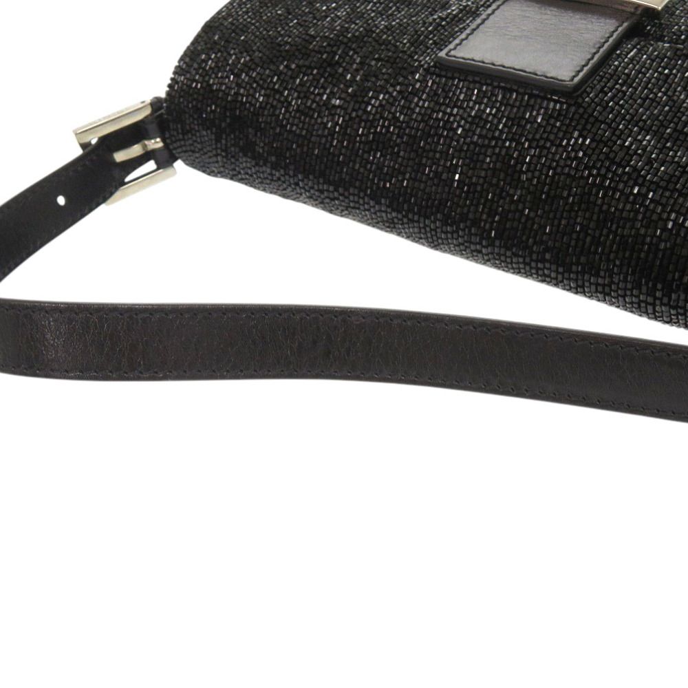 Fendi Mamma Bucket Beads Leather Black Handbag — view 6