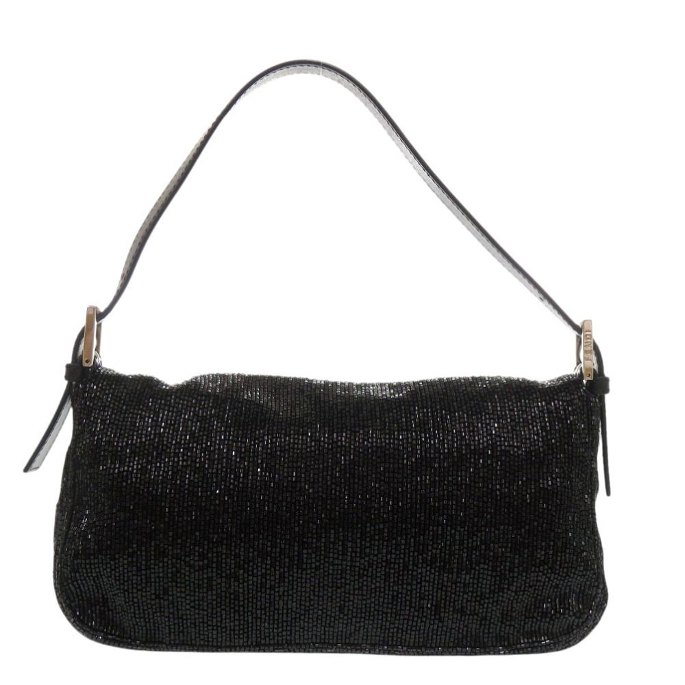 Fendi Mamma Bucket Beads Leather Black Handbag — view 3