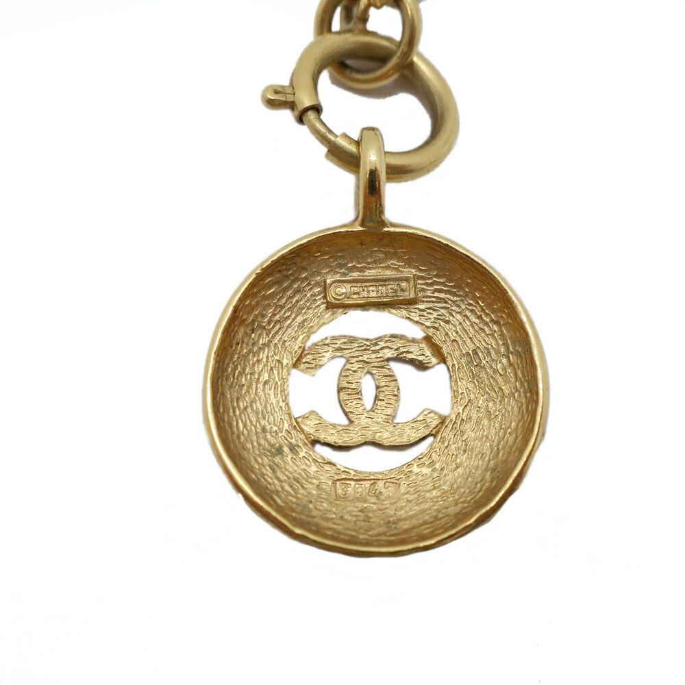 Chanel Necklace Round CC Logo Vintage Gold — view 2