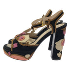 Prada Flower Sandal Suede Black — view 2