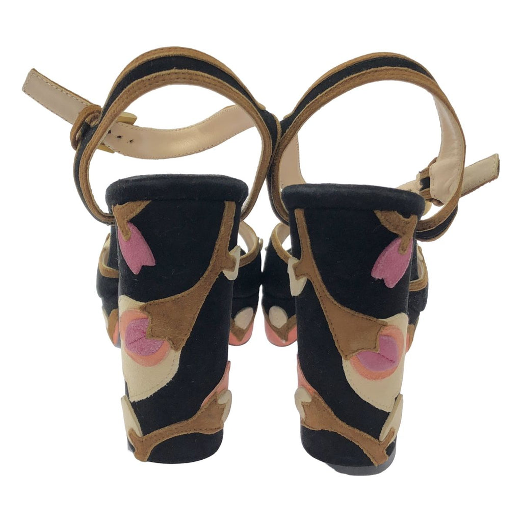 Prada Flower Sandal Suede Black — view 3