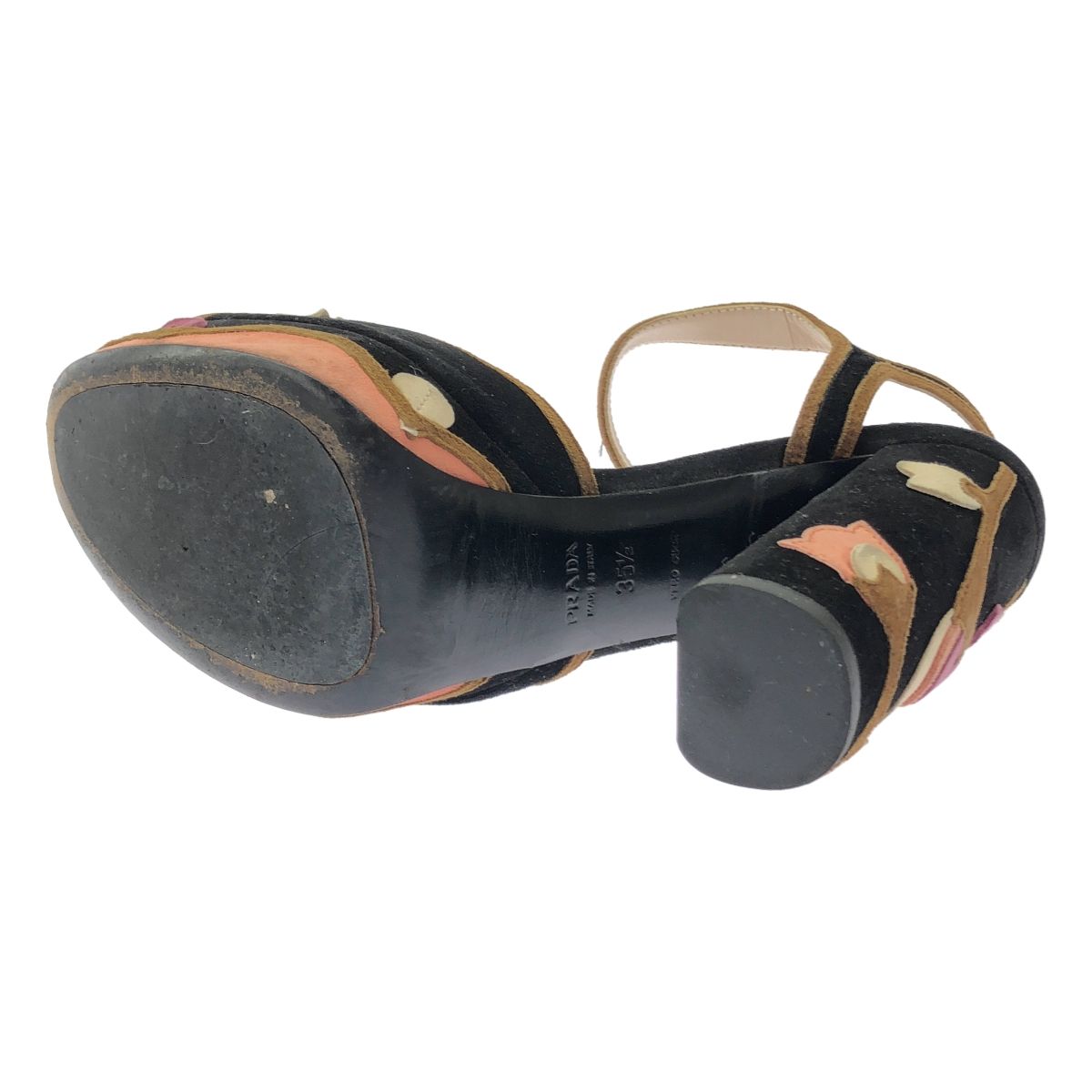Prada Flower Sandal Suede Black — view 4