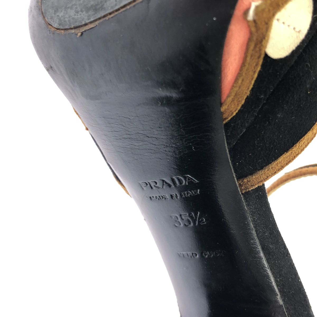 Prada Flower Sandal Suede Black — view 5