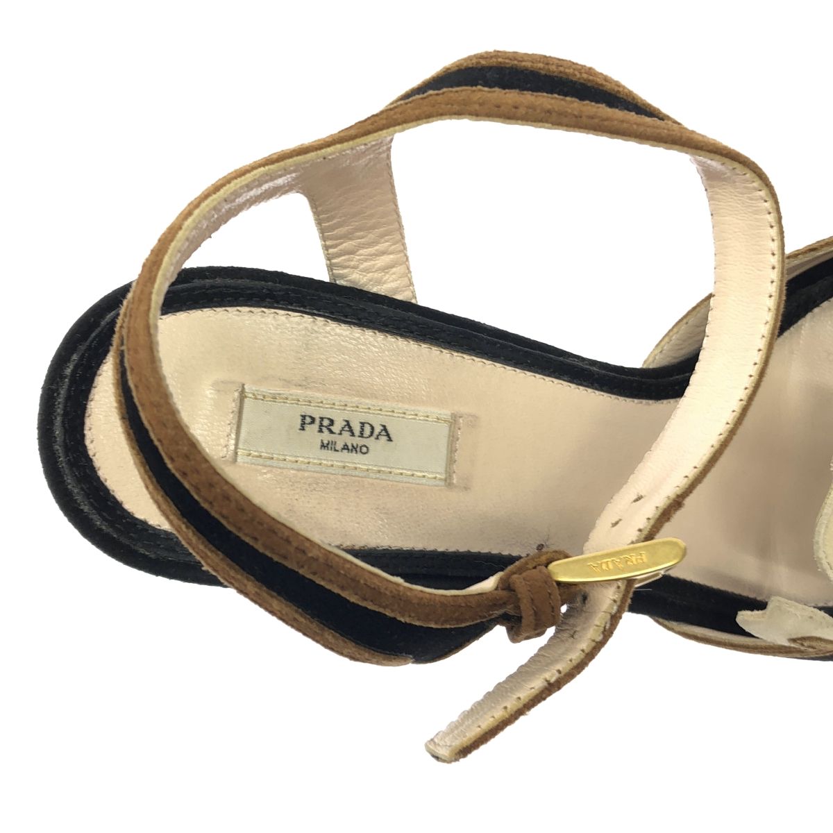 Prada Flower Sandal Suede Black — view 6
