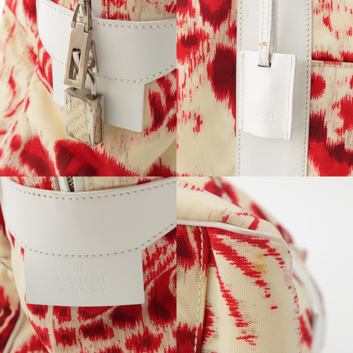 Gucci Era Flower Boston Bag Red — view 9