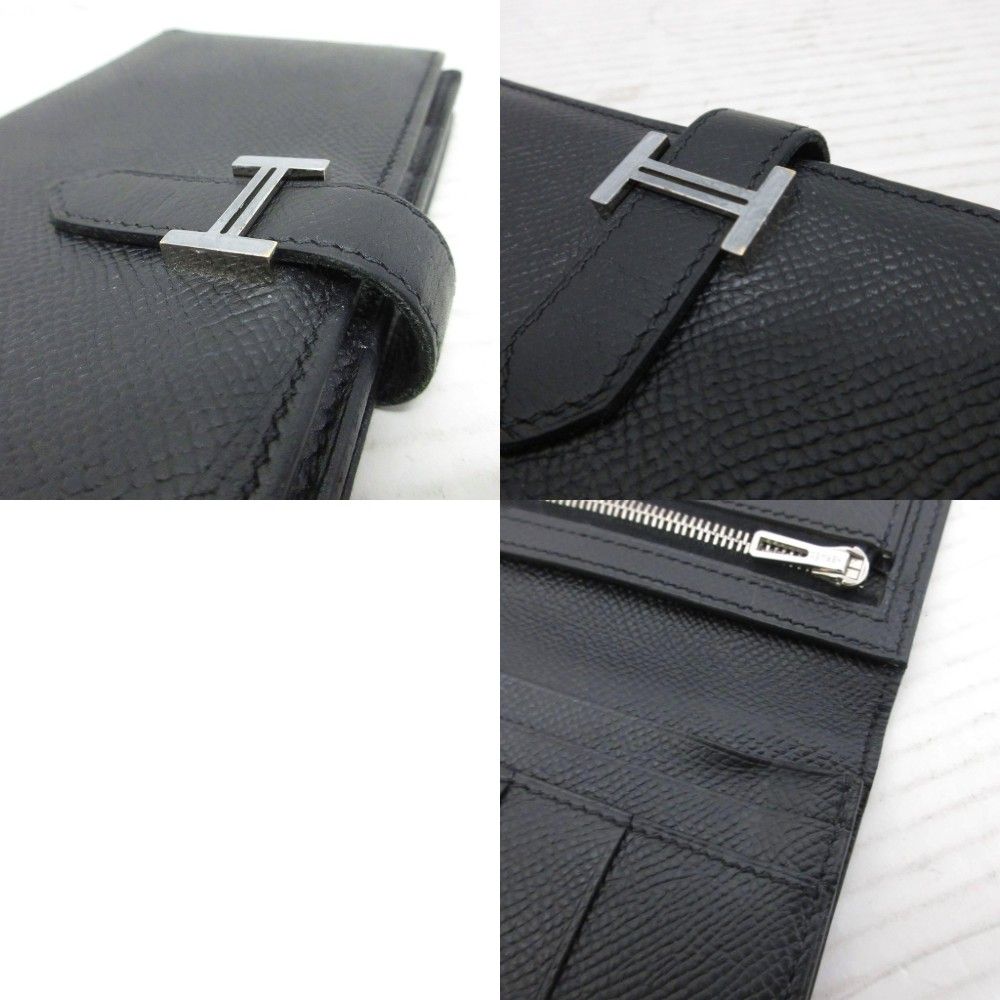 Hermes Bearn Souffle Logo Wallet Bifold with Coin — view 8