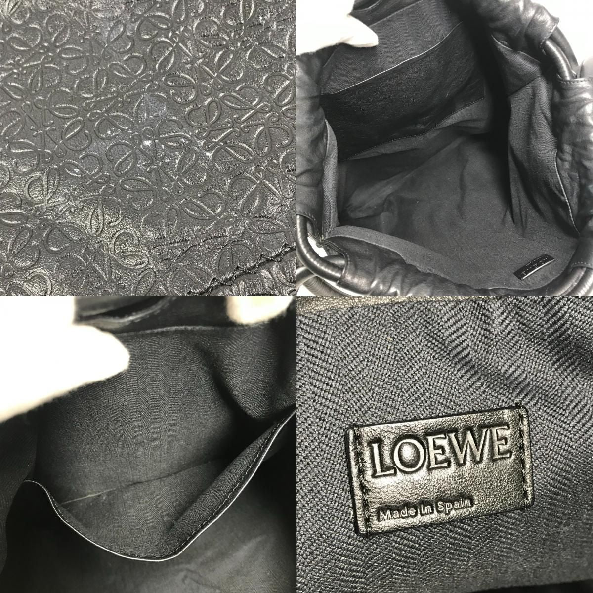 Loewe Backpack Anagram Yago All Over Pattern Leather Black — view 8