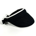 Chanel Sun Visor CC Logo Ribbon Black White — view 4