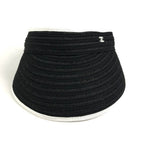 Chanel Sun Visor CC Logo Ribbon Black White — view 2
