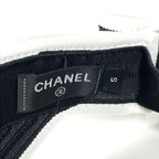 Chanel Sun Visor CC Logo Ribbon Black White — view 7