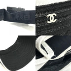 Chanel Sun Visor CC Logo Ribbon Black White — view 8