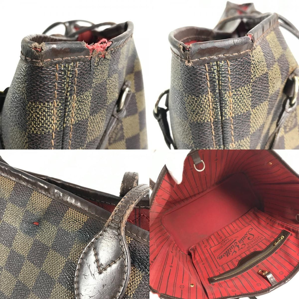 Louis Vuitton Tote Neverfull MM Damier Canvas Ebene Brown — view 8