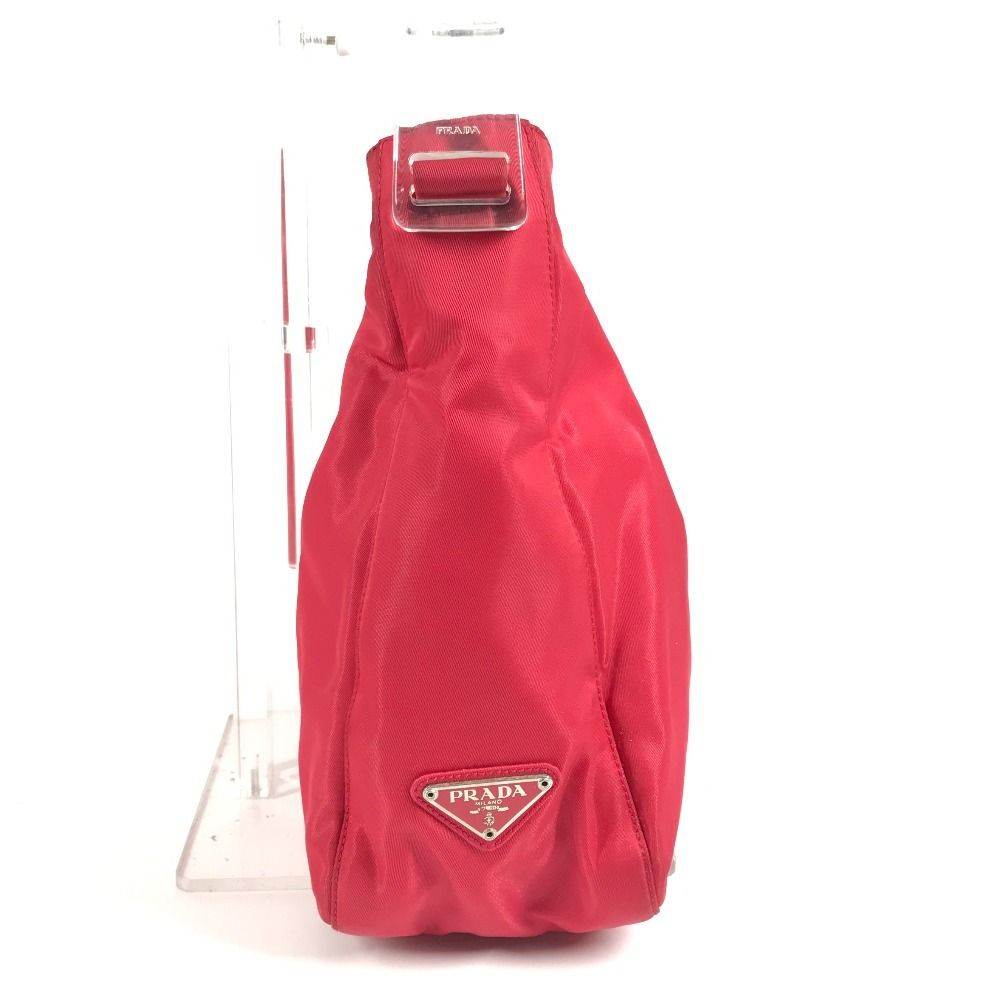 Prada Shoulder Bag Plastic Handle Nylon Red — view 3