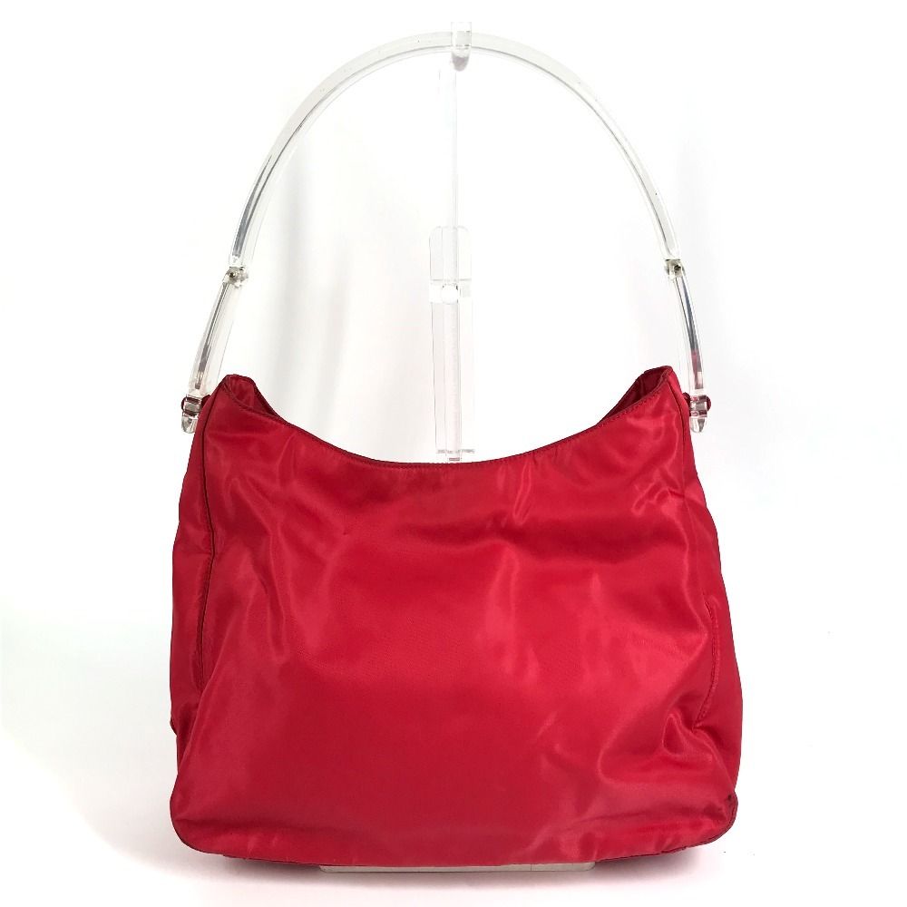 Prada Shoulder Bag Plastic Handle Nylon Red — view 2