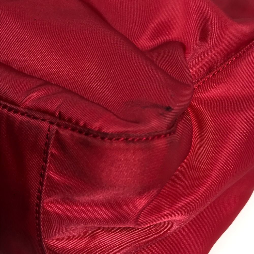 Prada Shoulder Bag Plastic Handle Nylon Red — view 6