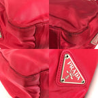Prada Shoulder Bag Plastic Handle Nylon Red — view 7