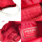 Prada Shoulder Bag Plastic Handle Nylon Red — view 8
