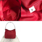 Prada Shoulder Bag Plastic Handle Nylon Red — view 9