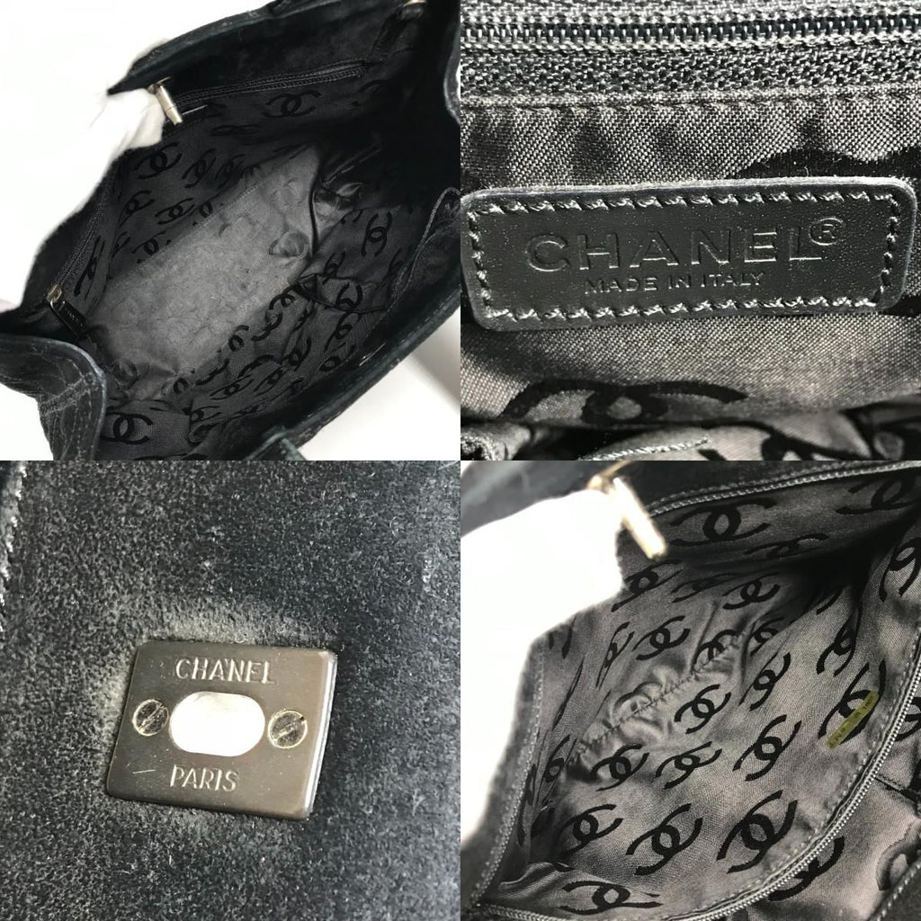 Chanel Handbag CC Logo Suede Black — view 8
