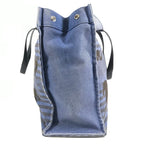 Hermes Shoulder Bag Chevoin Cotton Blue Black — view 3