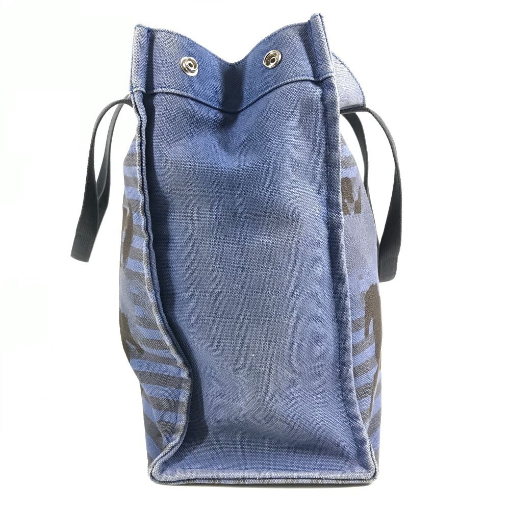 Hermes Shoulder Bag Chevoin Cotton Blue Black — view 3