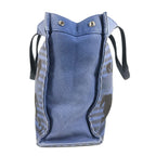 Hermes Shoulder Bag Chevoin Cotton Blue Black — view 4