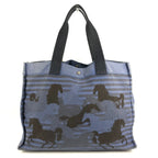 Hermes Shoulder Bag Chevoin Cotton Blue Black — view 2