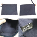 Hermes Shoulder Bag Chevoin Cotton Blue Black — view 8