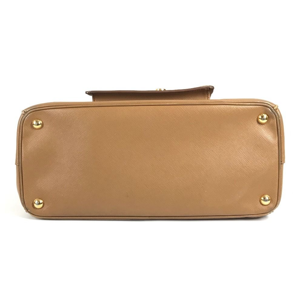 Prada Handbag Triangle Logo Saffiano Leather Brown — view 6
