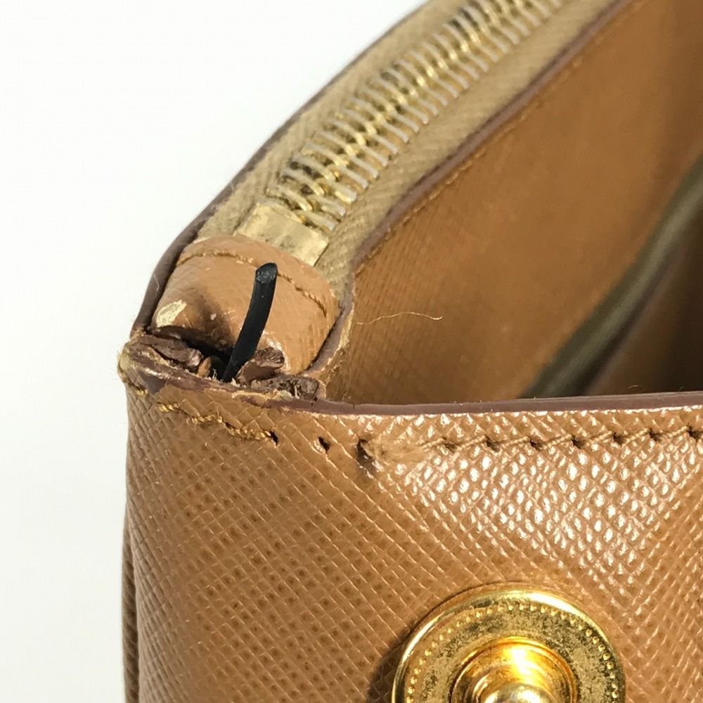 Prada Handbag Triangle Logo Saffiano Leather Brown — view 5